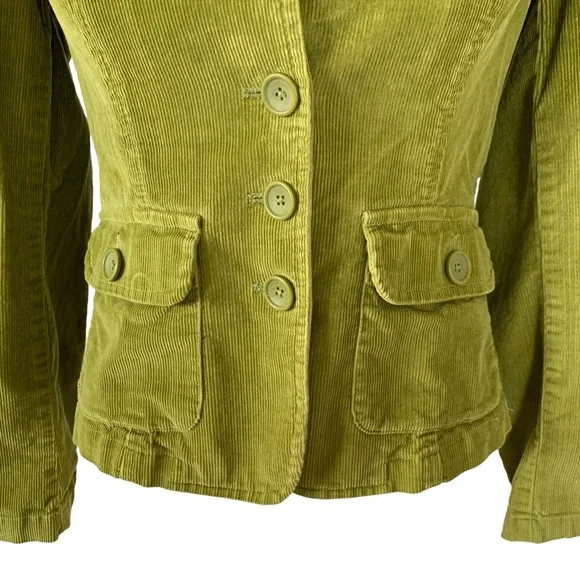 Talbots Avocado green corduroy blazer Size 2P - Picture 2 of 9